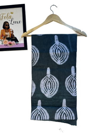 Navy Abstract Bloom Adire Fabric